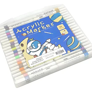 Lápices Acrílicos 80 Colores Marcadores Punta Pincel Multisuperficie