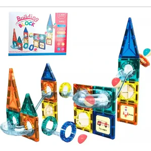 Set de Bloques Magnéticos con Tobogán 42 Piezas Juguete Didáctico STEM