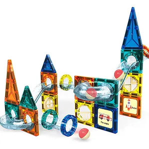 Set de Bloques Magnéticos con Tobogán 42 Piezas Juguete Didáctico STEM
