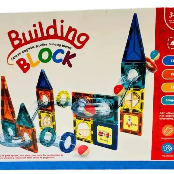 Set de Bloques Magnéticos con Tobogán 42 Piezas Juguete Didáctico STEM 3