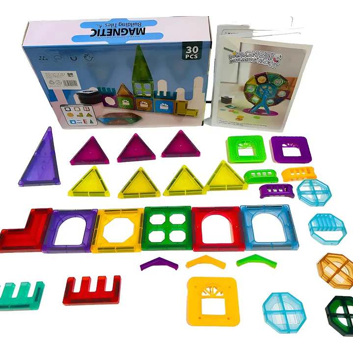 Set de Bloques Magnéticos 30 Piezas para Construcción de Castillos STEM 1