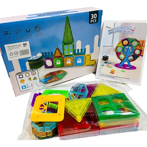 Set de Bloques Magnéticos 30 Piezas para Construcción de Castillos STEM