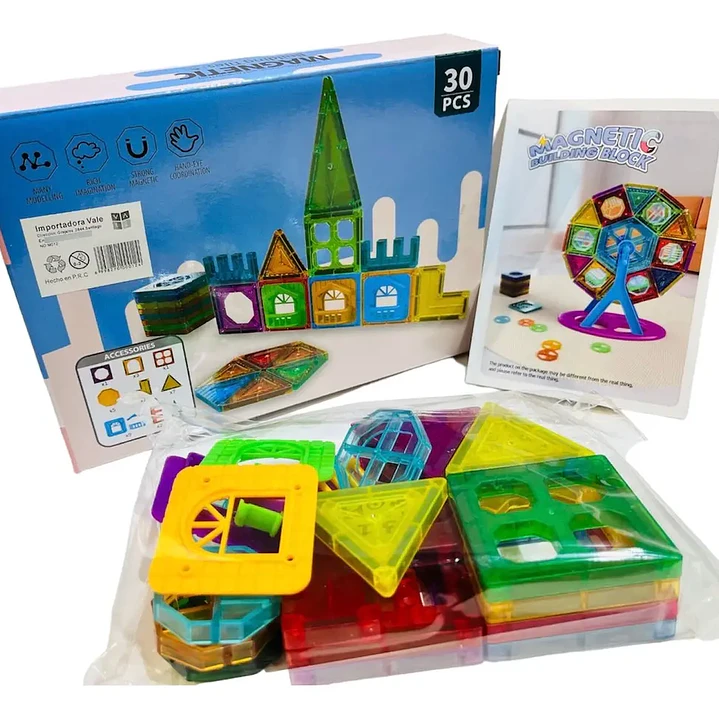 Set de Bloques Magnéticos 30 Piezas para Construcción de Castillos STEM 2