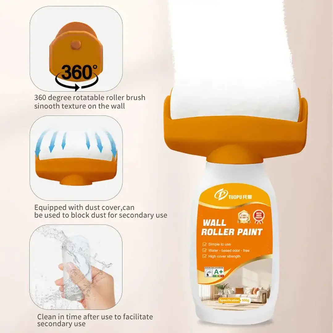 Rodillo Reparador de Paredes Blanco 500g con Pintura Integrada 2