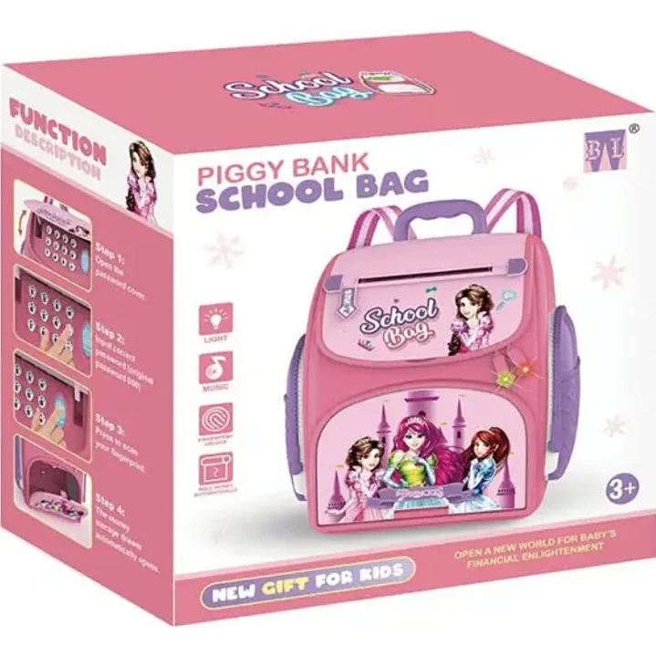 Alcancía Cajero Automático Tipo Mochila con Huella Digital y Sonido 3