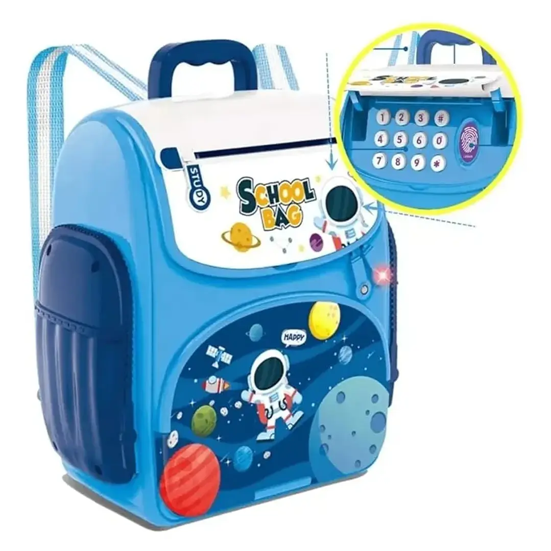 Alcancía Cajero Automático Tipo Mochila con Huella Digital y Sonido 5