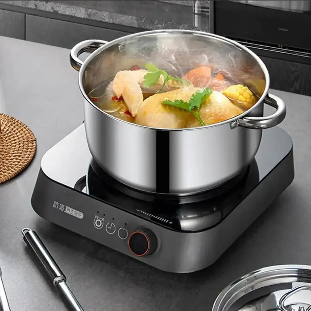 Batería de Cocina Acero Inoxidable 15 Piezas Apta para Inducción 4