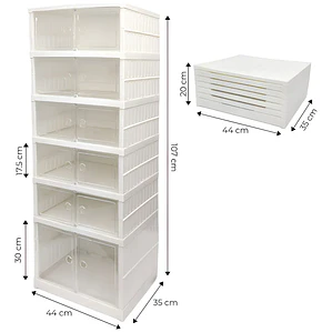 Zapatera Plegable Beiti 6 Niveles con Cierre Magnético y 12 Espacios