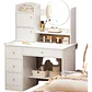 Tocador de Madera Yokoo con Espejo LED y 2 Cajones 80x40x130cm - Miniatura 1