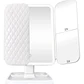 Espejo de Maquillaje Triple Plegable con Luz LED Pro y Aumento 3X Blanco - Miniatura 1