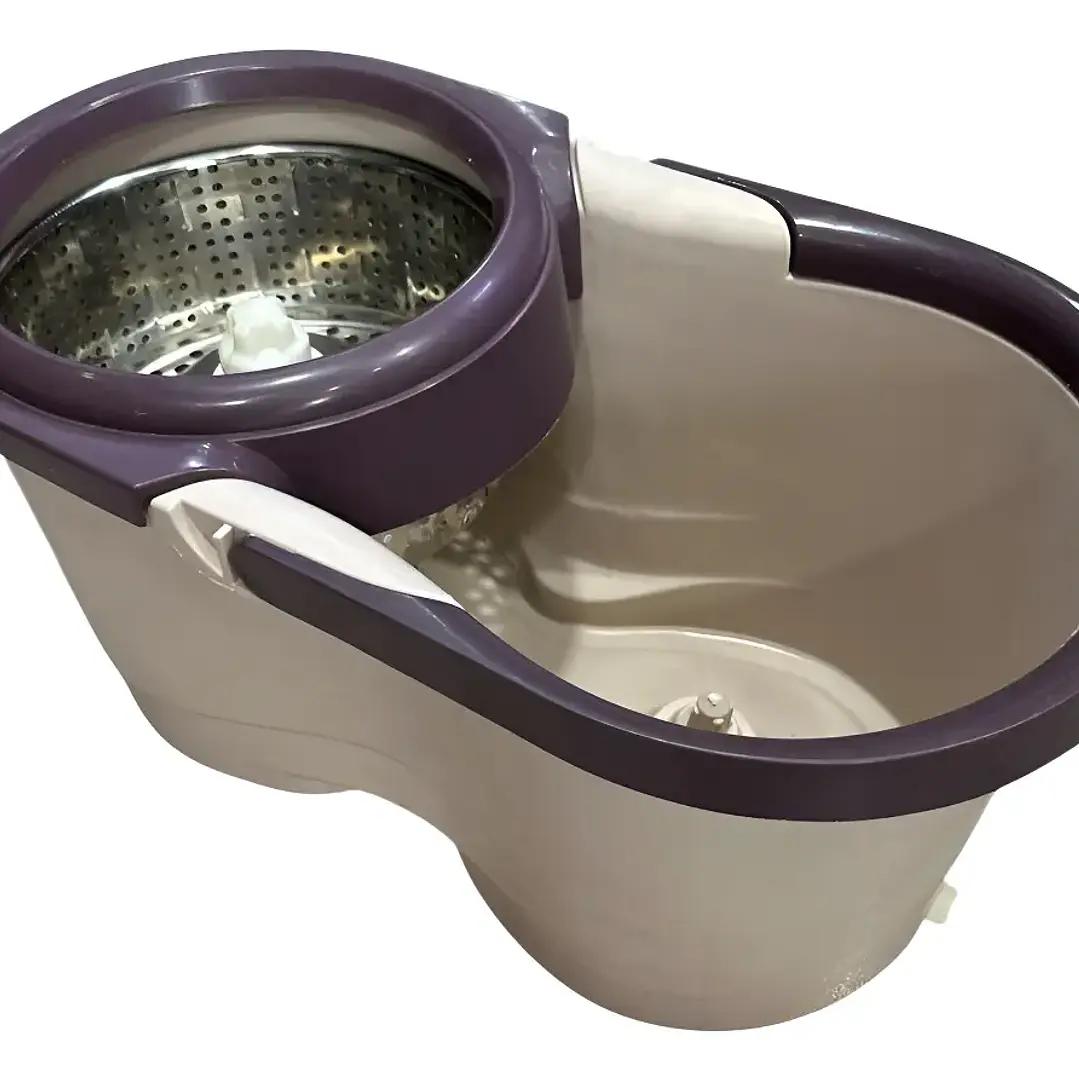 Mopa Giratoria 360 Grados con Canasto Metálico y 2 Repuestos de Microfibra 2