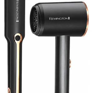 Set Remington Profesional Secador de Pelo y Plancha Alisadora Negro Dorado
