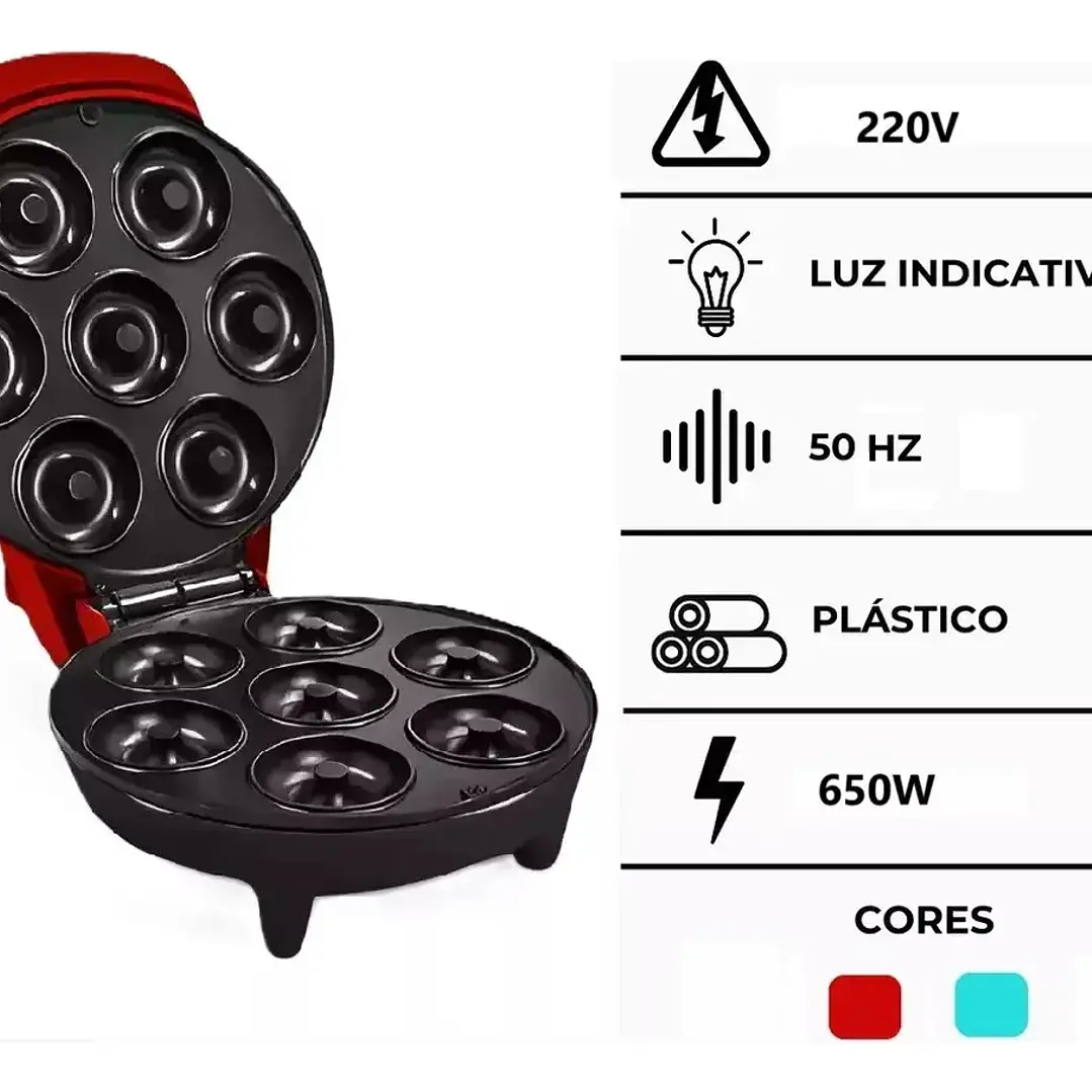 Máquina para Hacer Mini Donas Eléctrica Antiadherente de 7 Cavidades 4