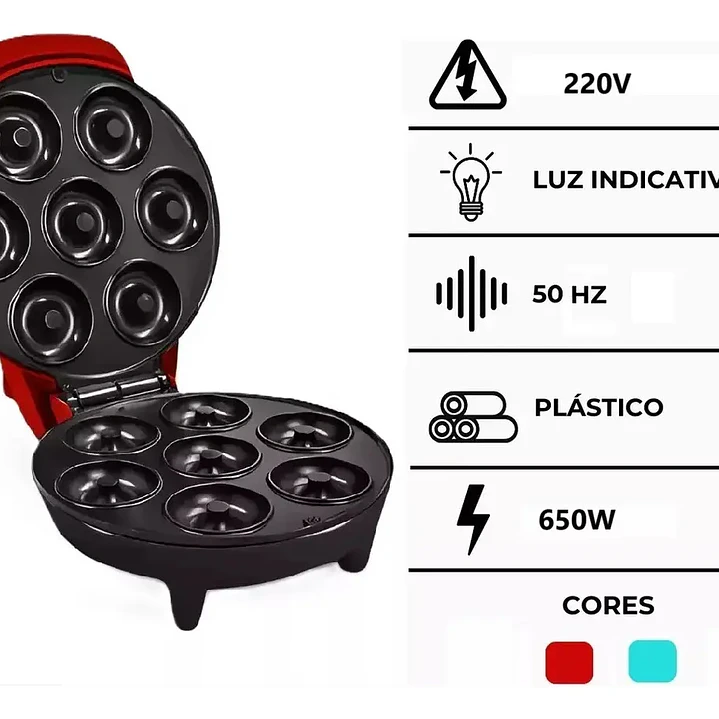 Máquina para Hacer Mini Donas Eléctrica Antiadherente de 7 Cavidades 4