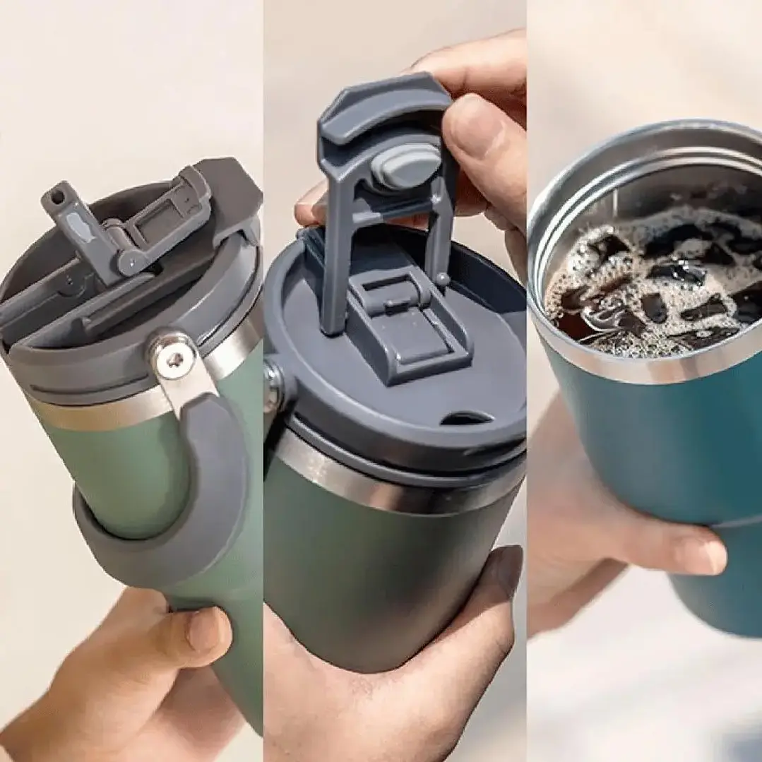 Vaso Térmico de Acero Inoxidable 900ml con Asa y Tapa Hermética 4