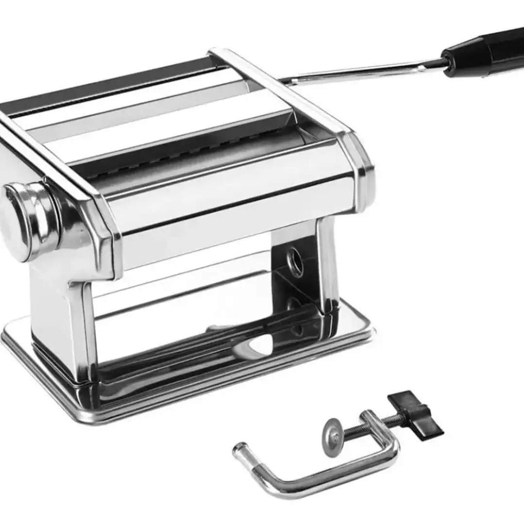 Máquina de Pasta Manual 3 en 1 Amasadora y Cortadora de Acero Cromado 1