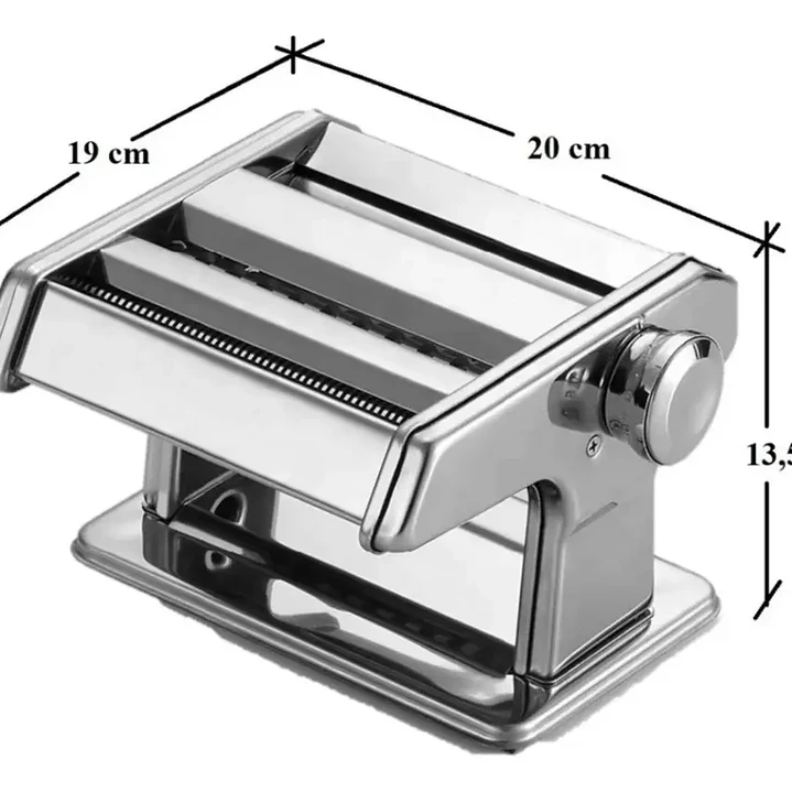 Máquina de Pasta Manual 3 en 1 Amasadora y Cortadora de Acero Cromado 4