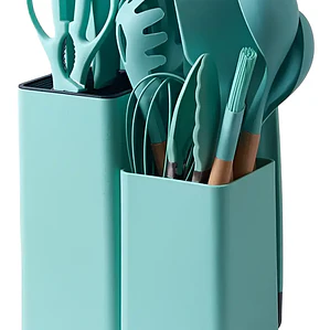 Norplat Set de Utensilios de Cocina 19 Piezas de Silicona y Acero Inoxidable