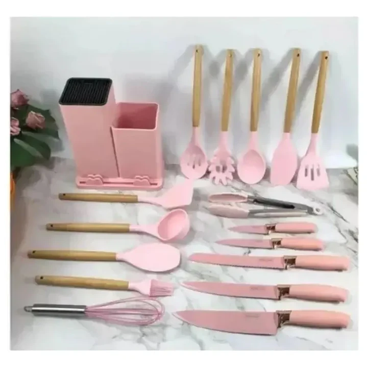 Norplat Set de Utensilios de Cocina 19 Piezas de Silicona y Acero Inoxidable 4