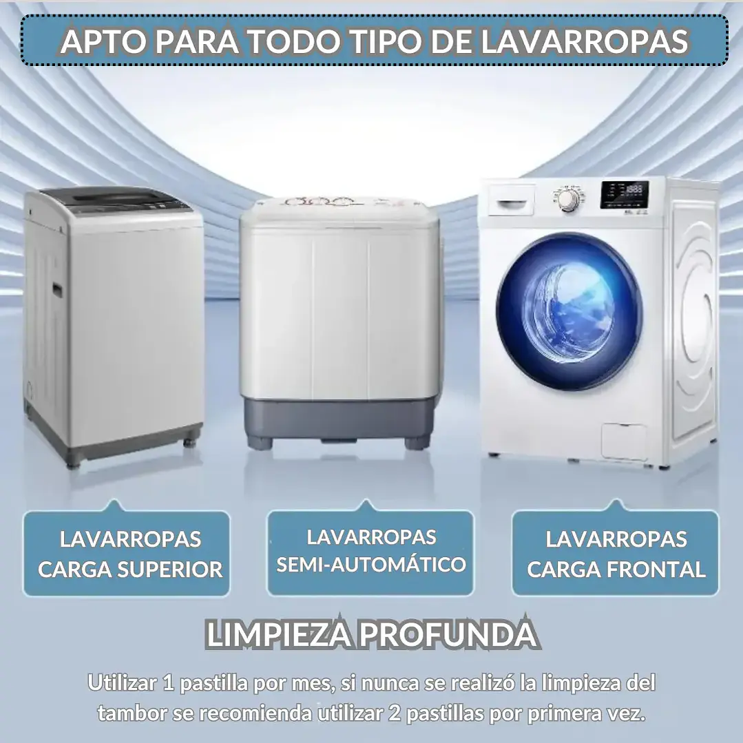 Pastillas de Limpieza Profunda para Lavadora Pack x12 Elimina Olores 2