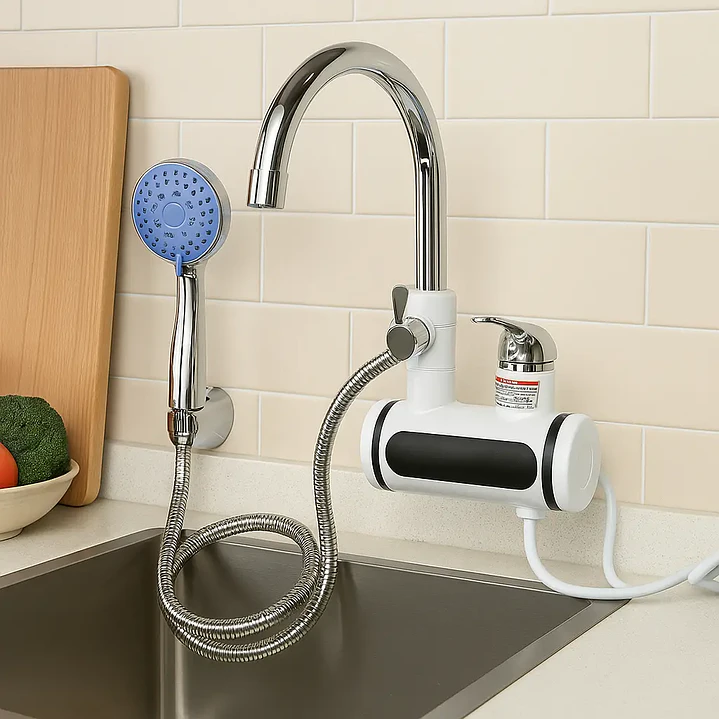 Grifo Eléctrico Calentador de Agua Instantáneo 3000W con Ducha Conexión Trasera 2