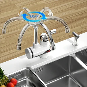 Llave Eléctrica para Agua Caliente con Conexión Inferior sobre Mesón
