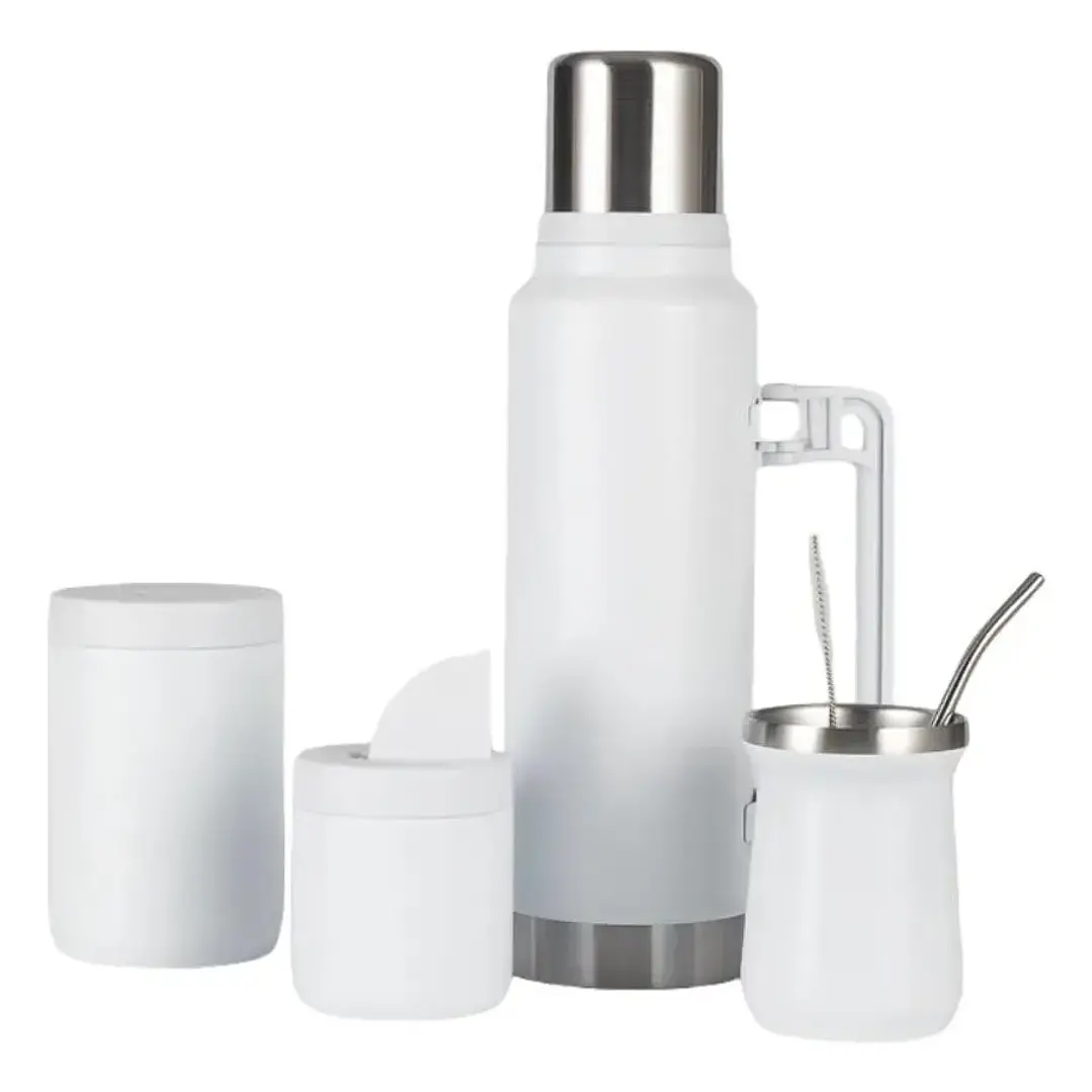 Set Termo Matero 1.3 Litros y Mate 236 ml con Bombilla Yerbera y Azucarera 1