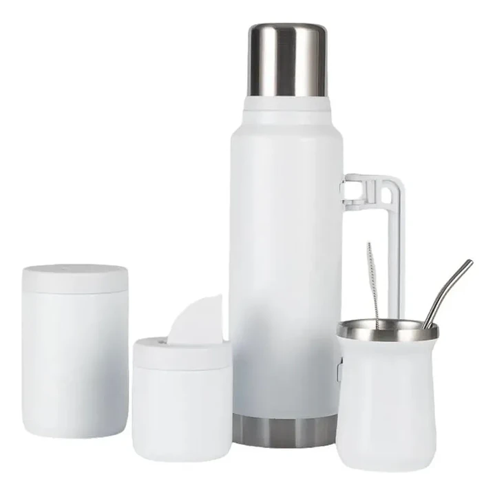 Set Termo Matero 1.3 Litros y Mate 236 ml con Bombilla Yerbera y Azucarera 1