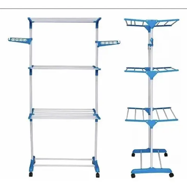 Tendedero de Ropa Vertical de Piso 3 Niveles en Acero Inoxidable Plegable 1