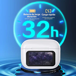 Audífonos Bluetooth A8 Pro con Pantalla LCD Táctil y Cancelación de Ruido ANC