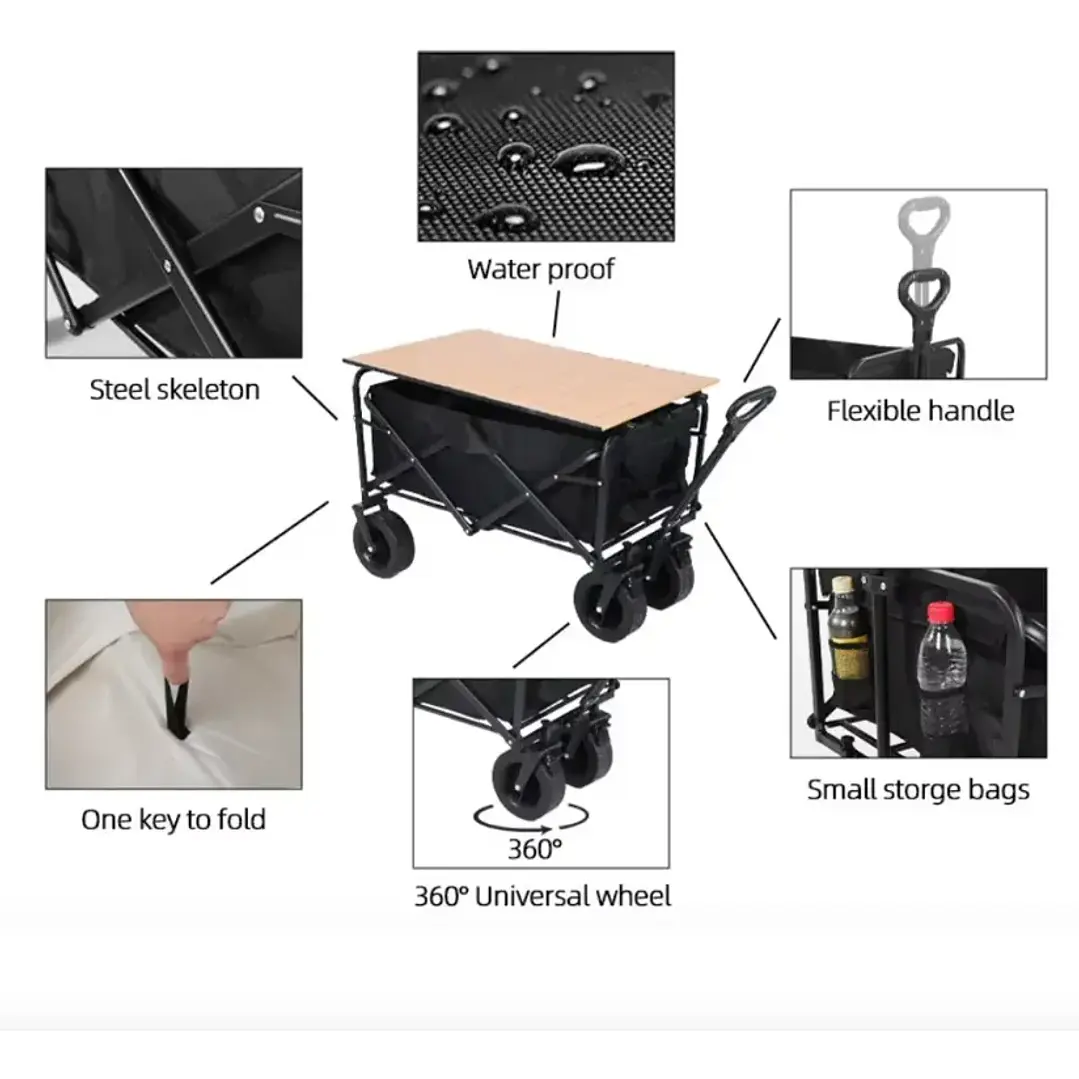 Carro Plegable Multiuso 100kg con Tela Impermeable Oxford 600D 4