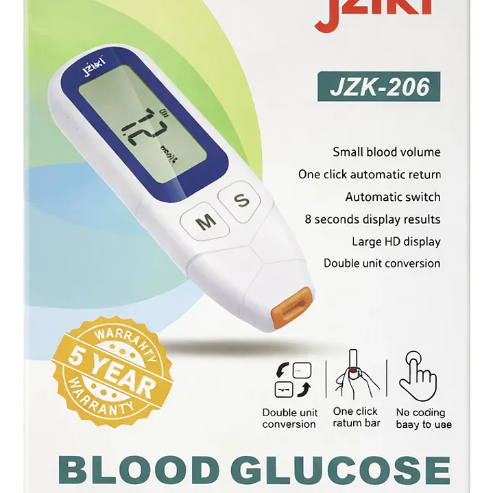 Jziki JZK 206 Glucómetro Medidor de Glucosa Portátil Autónomo 4