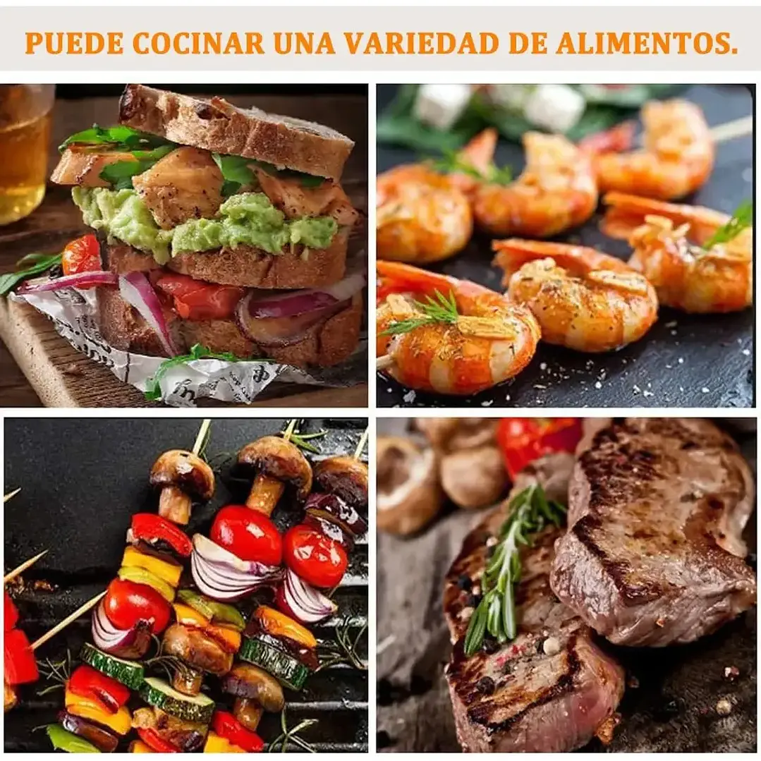 Sandwichera y Prensa para Panini 2 en 1 con Placa Antiadherente 4