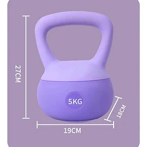 Kettlebell Suave de Goma 5kg para Entrenamiento en Casa