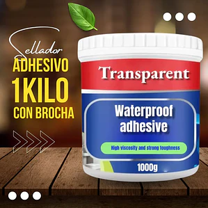 Sellador Adhesivo Impermeable Transparente Tapagotera 1kg Pintable