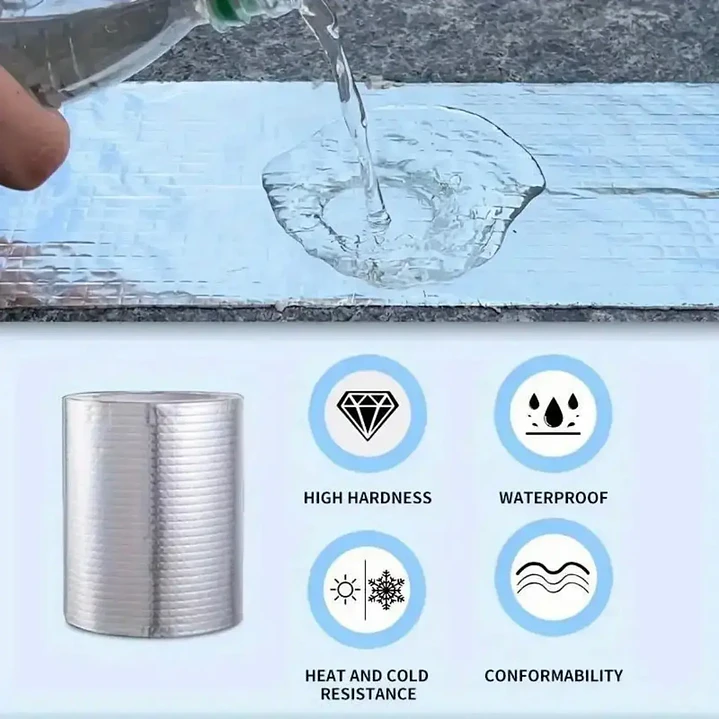 Cinta Tapagoteras de Butilo Impermeable con Aluminio 10cm x 5mt 4