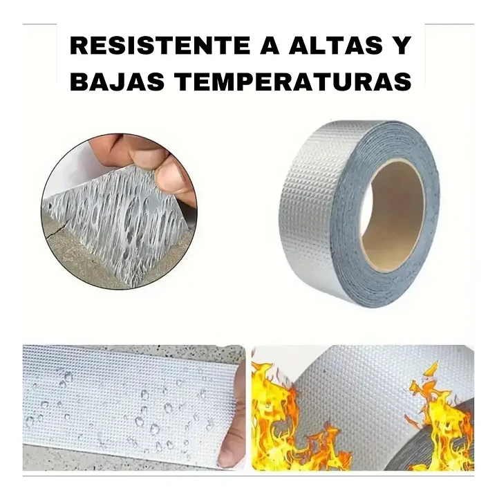 Cinta Tapagoteras de Butilo Impermeable con Aluminio 10cm x 10mt 3