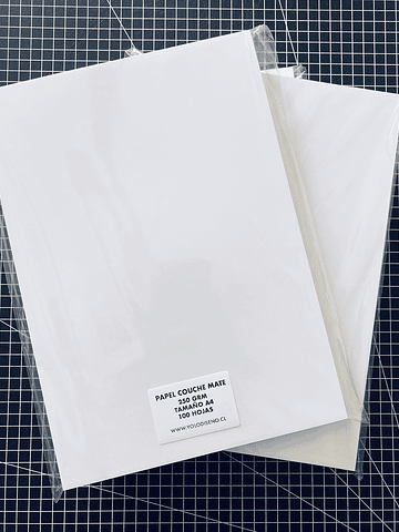 Set 100 hojas papel A4 Couché Mate 250 grm