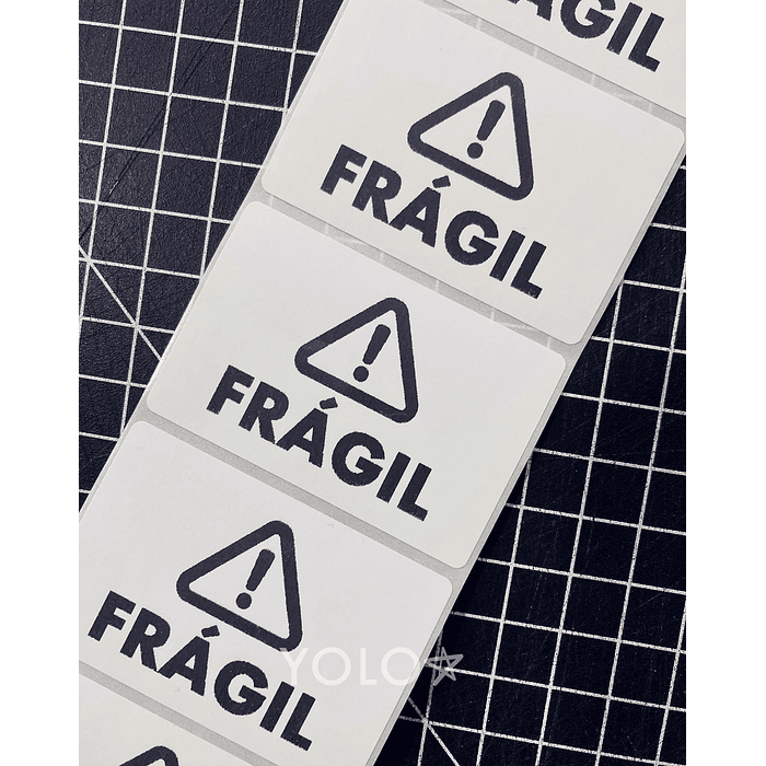 100 Stickers Impresion Térmica 6x4 cm Frágil 1