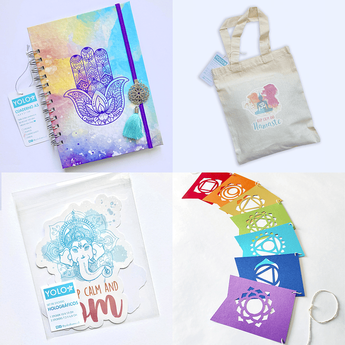 Set Regalo Cuaderno A5 Mano Fátima 80 hojas cuadriculadas