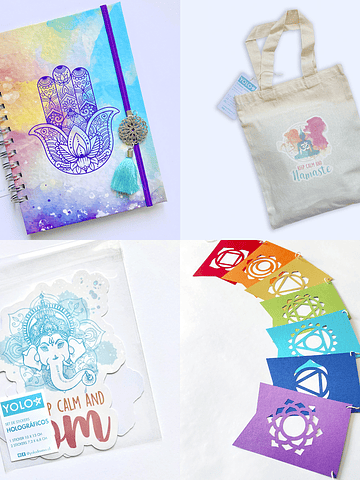 Set Regalo Cuaderno A5 Mano Fátima 80 hojas cuadriculadas