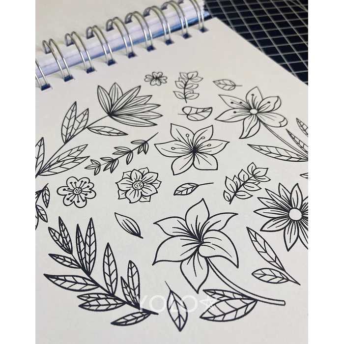 Libro para Colorear 17x17 cm Flores 2