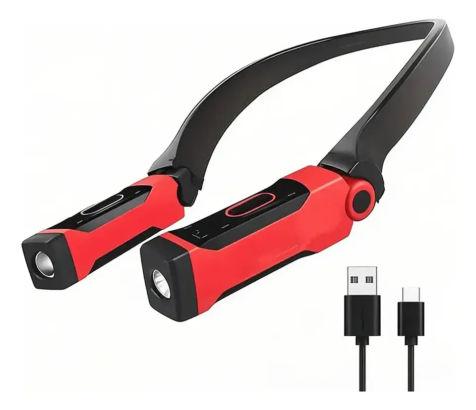  Linterna de Cuello LED  Manos Libres - Luz Potente Recargable USB  1