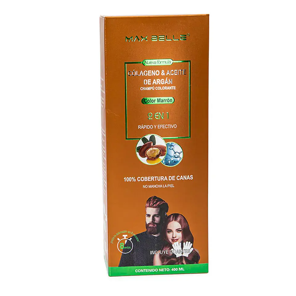 Champú colorante color Castaño Claro - Max Belleza 2