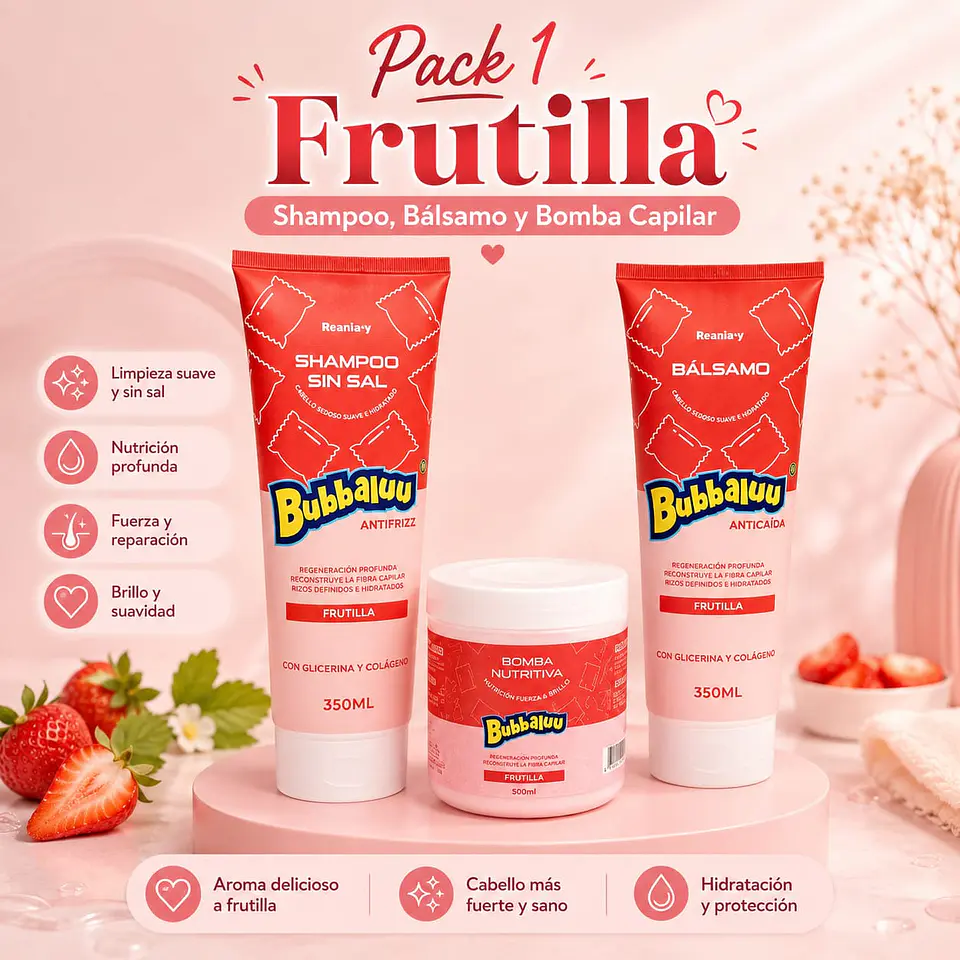 Pack Oferta Productos Bubbaluu Frutilla 1