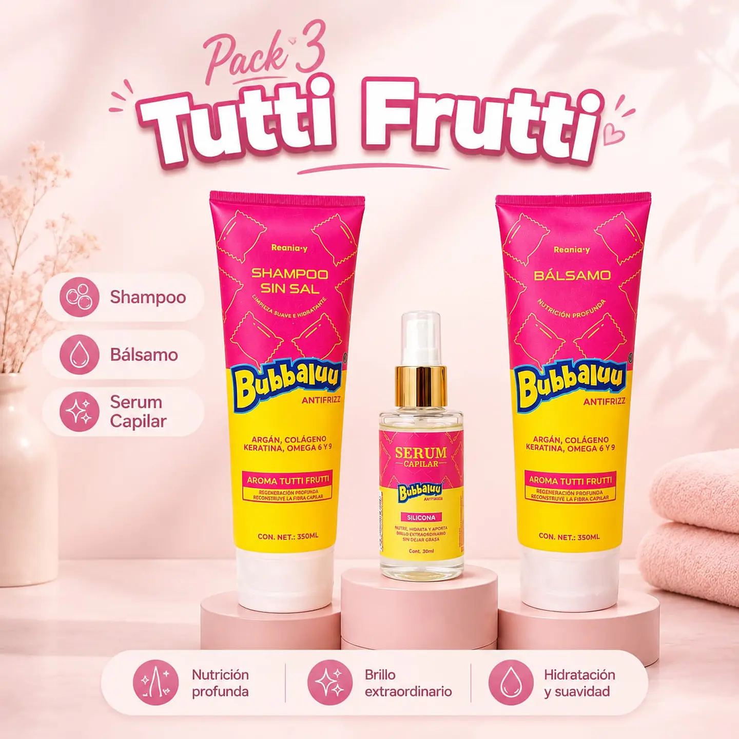 Pack Oferta Productos Bubbaluu Tutti Frutti 3