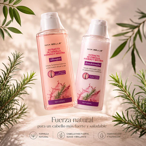Pack Shampoo y Bálsamo Extracto Cebolla-Romero y Biotina