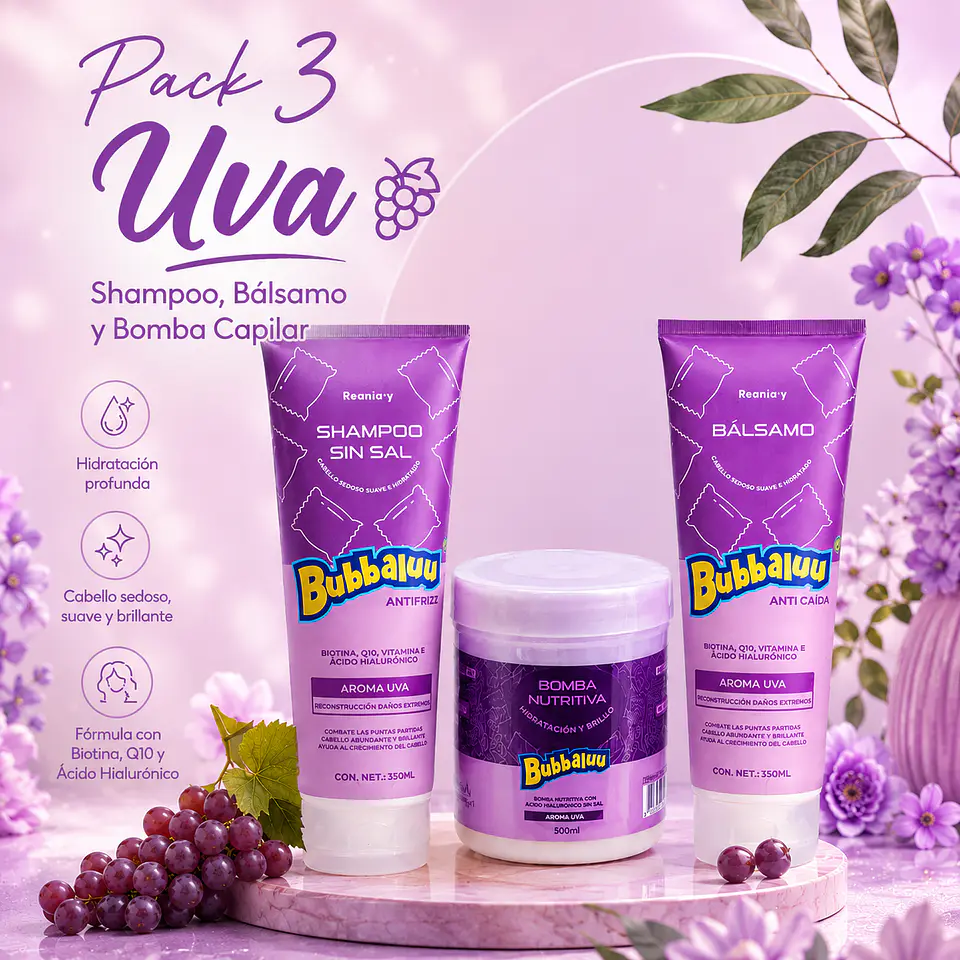 Pack Oferta Productos Bubbaluu Uva 3