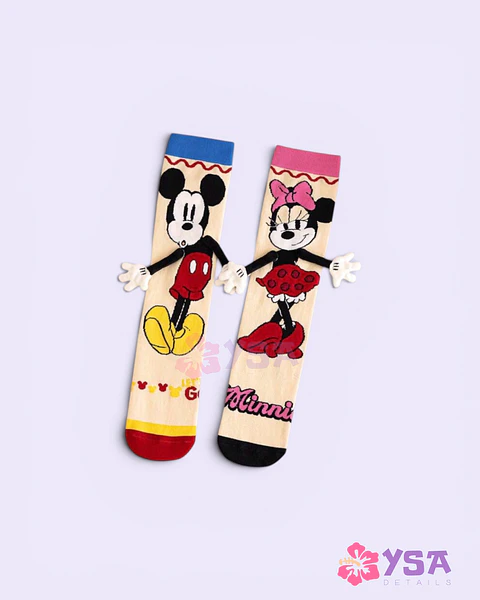 Medias Mickey y Minnie (1 par)