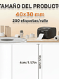 ROLLO X 5 UNIDADES 200 STICKER C/U IMPRESORA TERMICA 40X30  - Miniatura 2